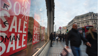 Sales on Oxford street in Londres for Boxing Day